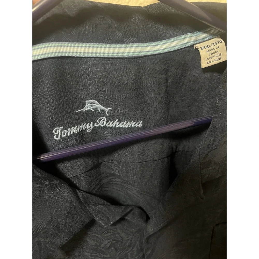 Tommy Bahama 100% Silk All Over Print Tropic Floral Short Sleeve Navy Blue 3XL - Picture 5 of 9